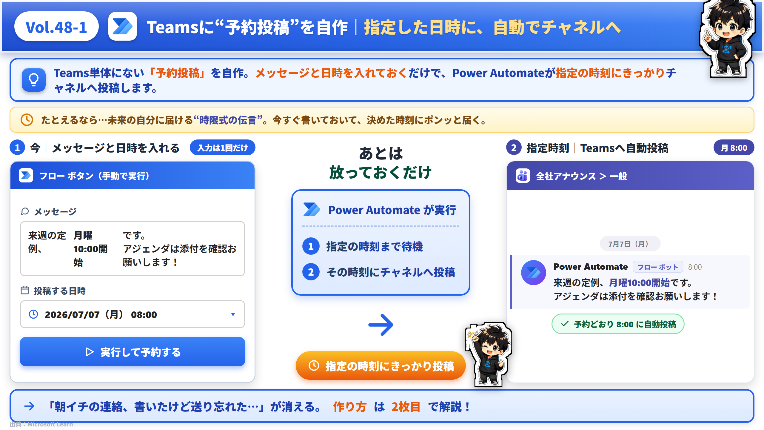 Vol.48 Teamsに予約投稿を自作（指定の日時に自動投稿）