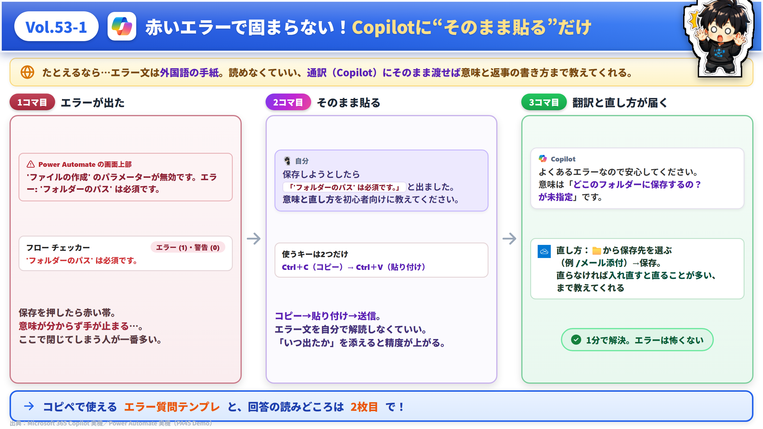 Vol.53 赤いエラーはCopilotに貼るだけ