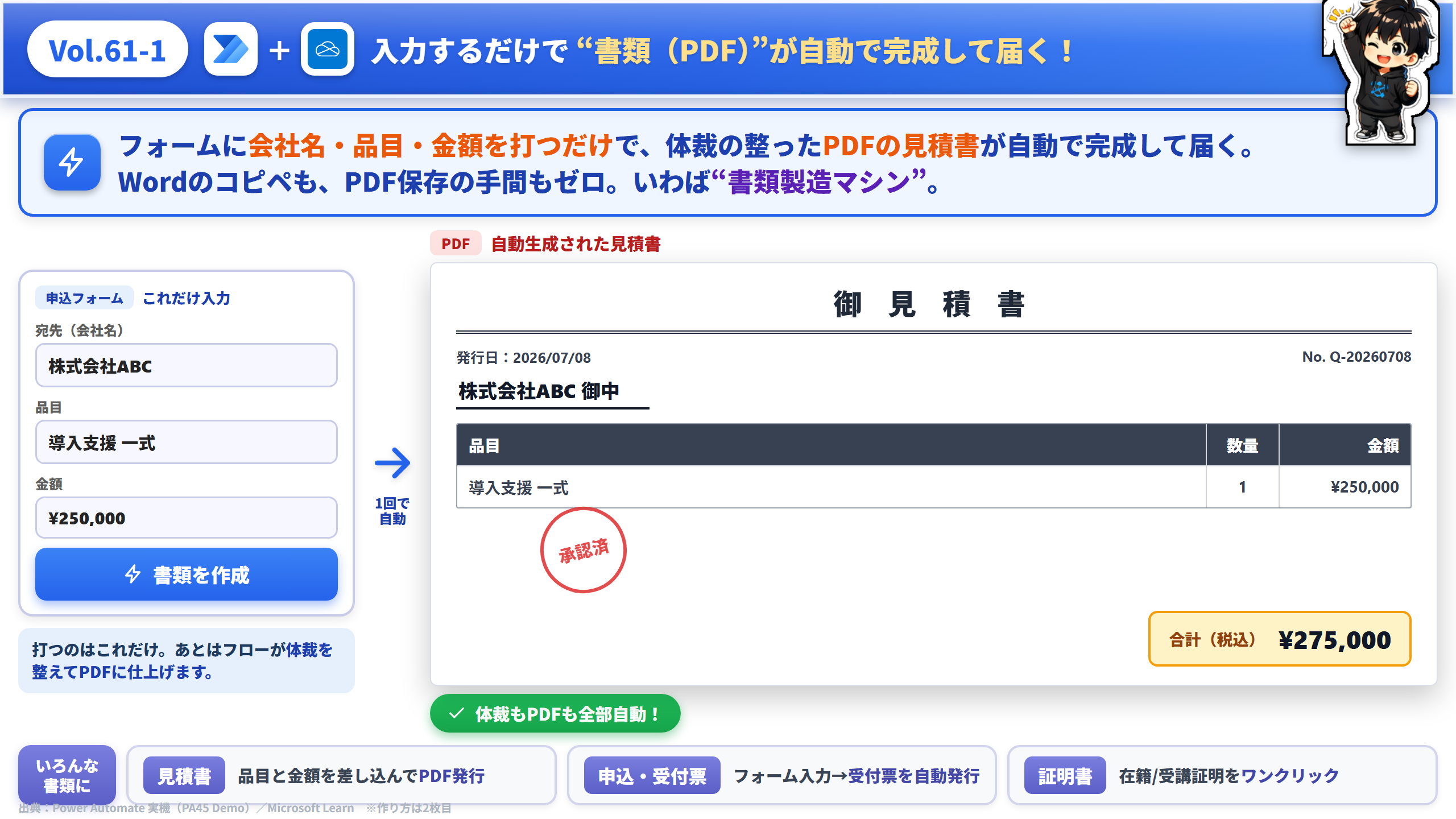 Vol.61 入力するだけで書類PDFが自動で完成