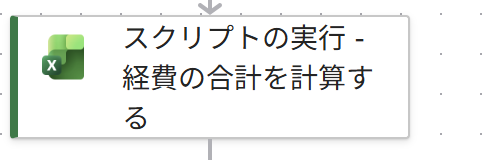 アクション『スクリプトの実行 - 経費の合計を計算する』のノード（実画面）
